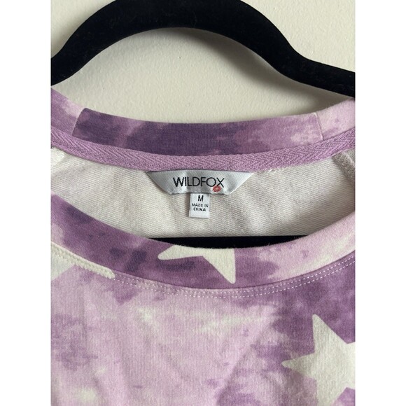 Wildfox Sweatshirt Crewneck‎ Pullover Womens Medium Stars Tie Dye Cotton - Picture 2 of 7